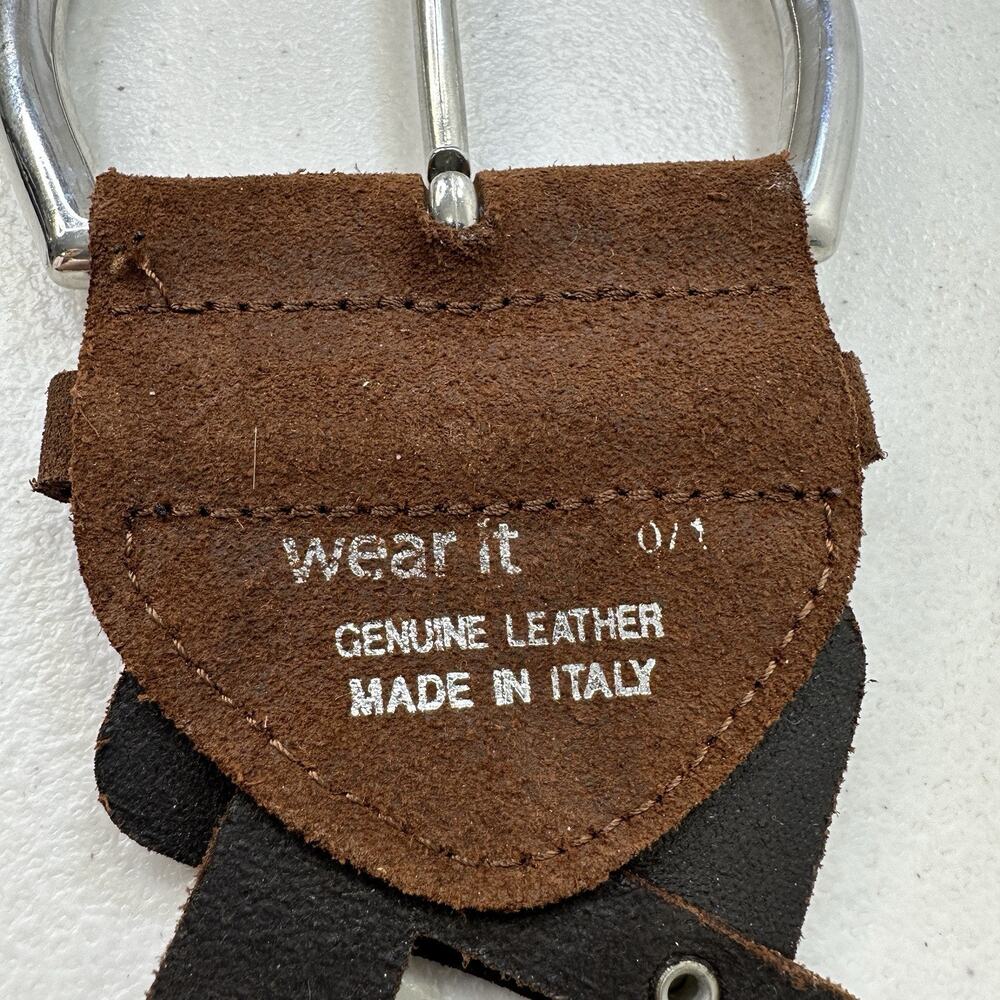 Rustic Leather Riveted Rectangle Open Square Patt… - image 8